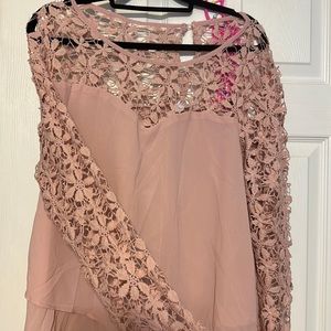 Pink floral lace shirt